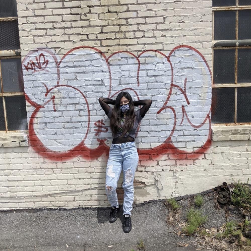 Distressed acid wash jeans